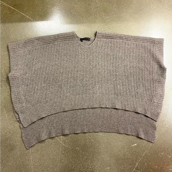 Women’s 360Cashmere Taupe Brown Knitted Cashmere Sweater Poncho SMALL - Picture 8 of 8